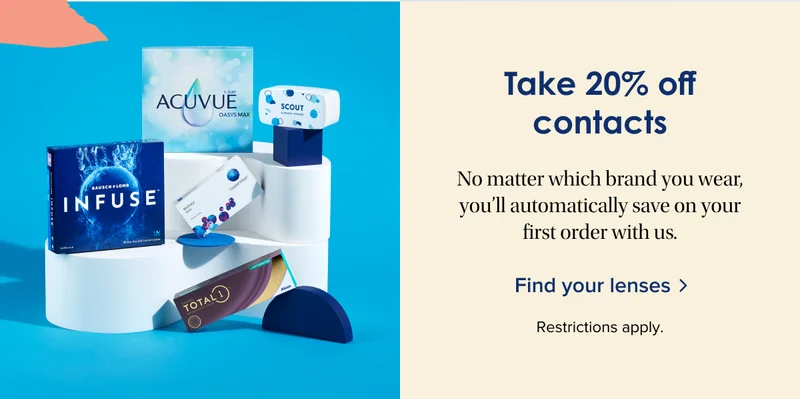 Get 20% off your first contacts order