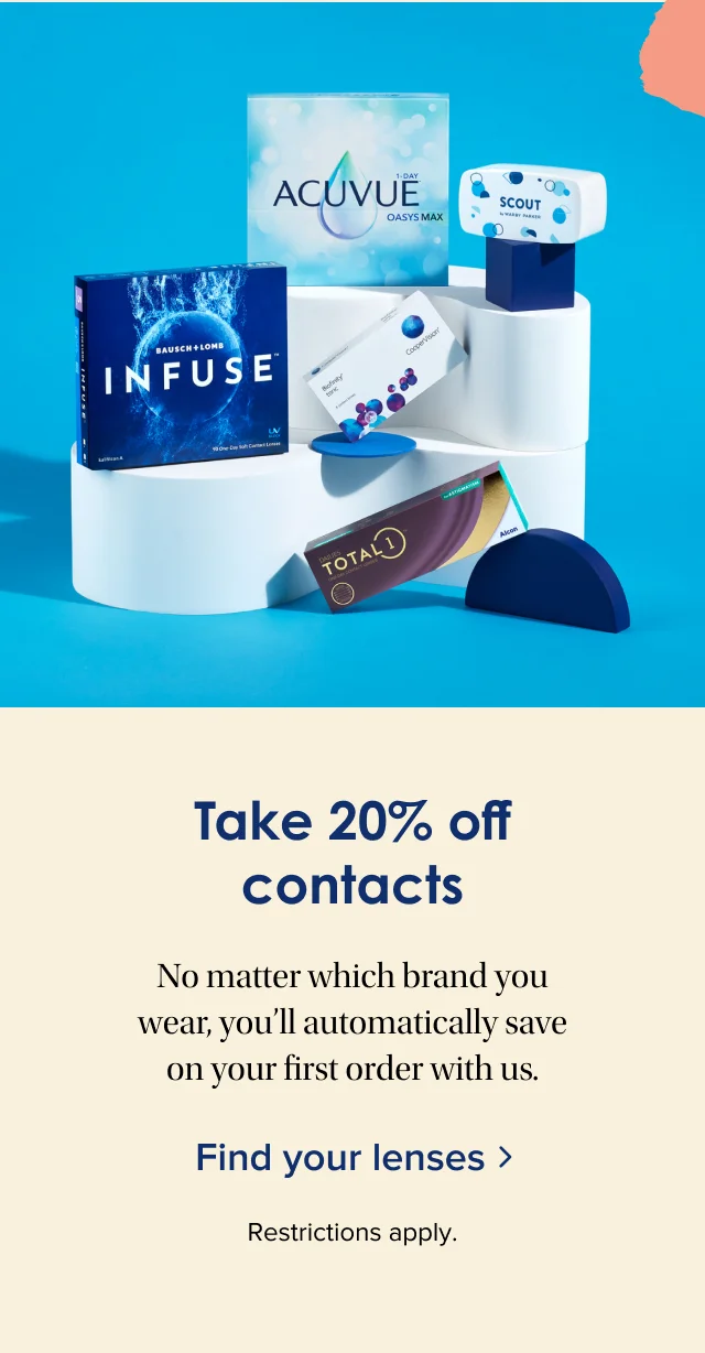 Get 20% off your first contacts order