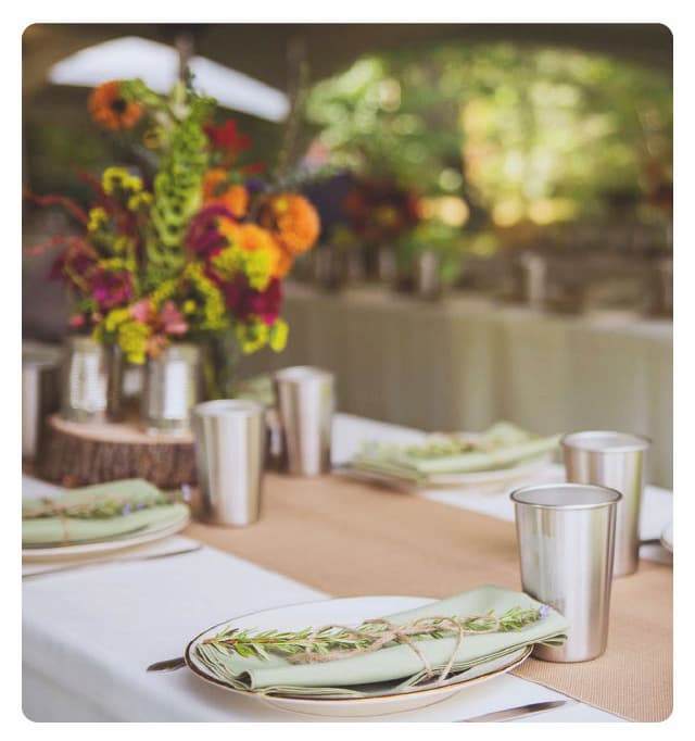 Wedding Photo with Steel Pints
