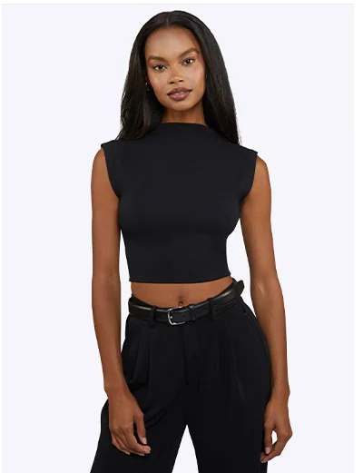 Black Sleeveless Tomboy Tee