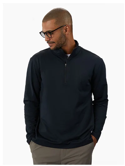 Black Coz Fleece Q-Zip