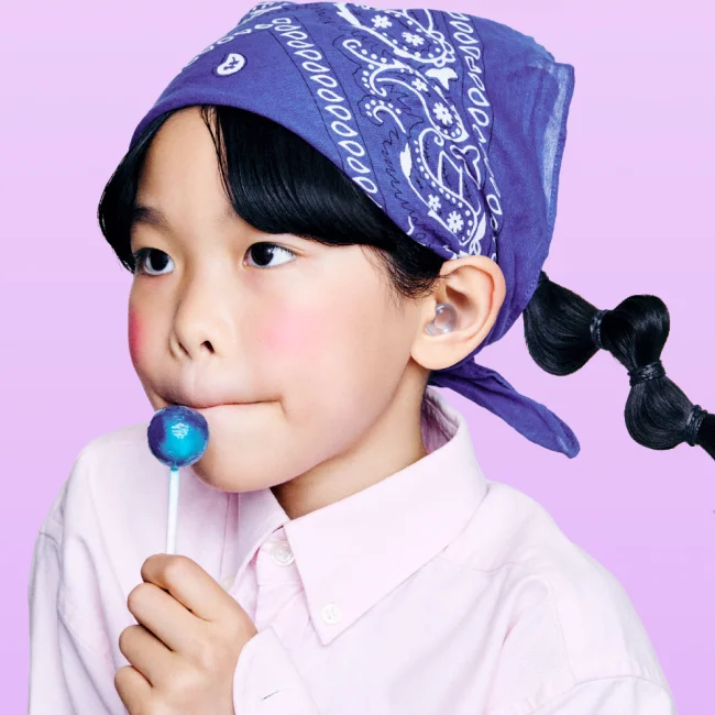 A girl wearing Loop Engage Kids