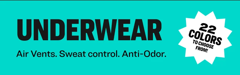 Underwear Air Vents. Sweat control. Anti-Odor.