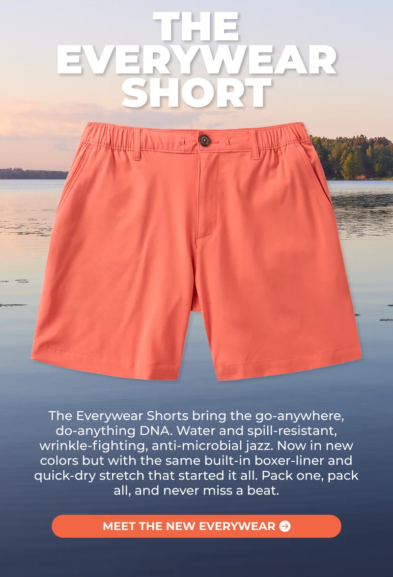THE EVERYWEAR SHORT: The Everywear Shorts bring the go-anywhere, do-anything DNA. Water and spill-resistant, wrinkle-fighting, anti-microbial jazz. Now in new colors but with the same built-in boxer-liner and quick-dry stretch that started it all. Pack one, pack all, and never miss a beat.