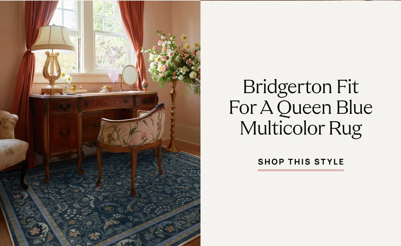 Bridgerton Fit For A Queen Blue Multicolor Rug