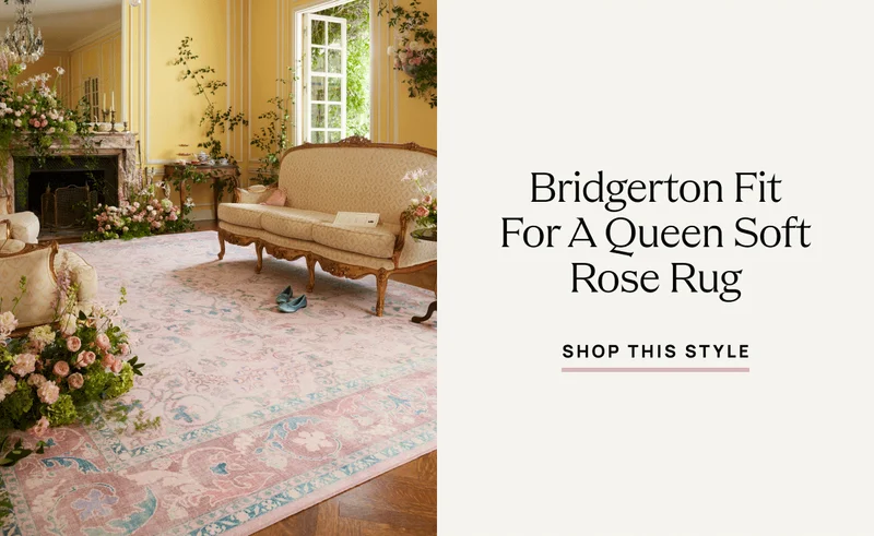 Bridgerton Fit For A Queen Soft Rose Rug