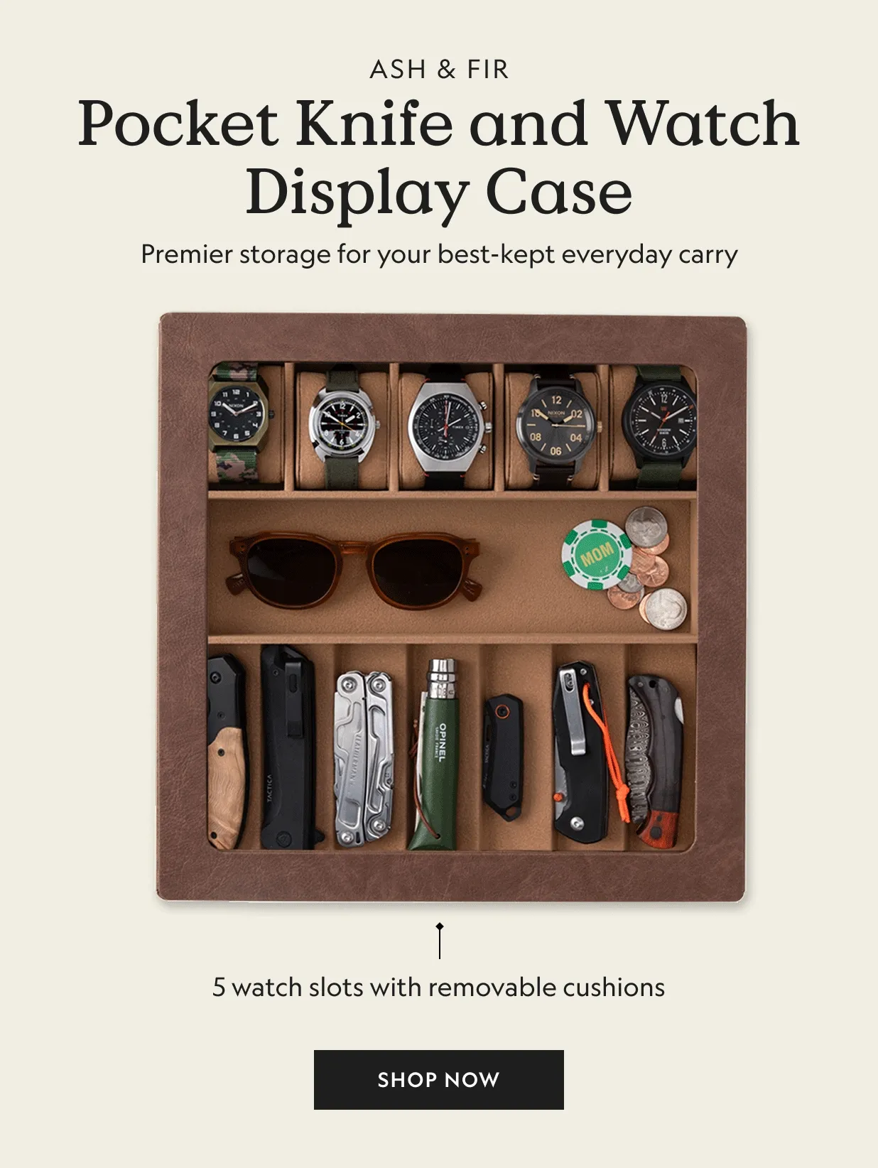 Pocket Knife and Watch Display Case