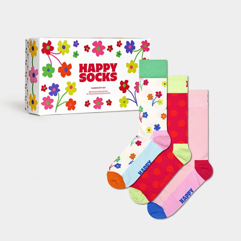 3-Pack Flower Socks Gift Set