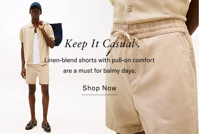 Keeo is casual Linen-blend shorts with pull-on comfort are a must for balmy days. Shop now