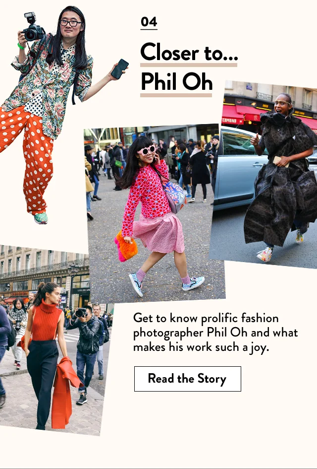 Photographer Phil Oh; street-style photos of models.