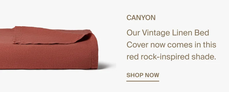 Shop the Vintage Linen Bed Cover in Canyon