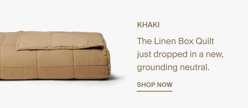 Shop the Linen Box Quilt in Khaki