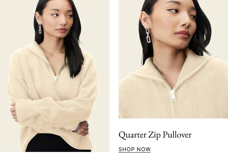 Sophia Chunky Cashmere Quarter Zip Pullover