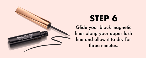 Step 6. Glide your black magnetic liner along your upper lash line and allow it to dry for three minutes.