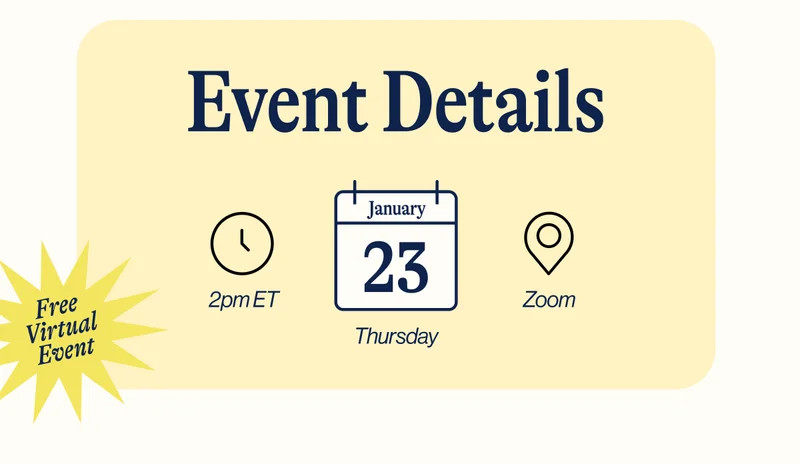 Free virtual event: January 23rd @ 2 PM ET via ZOOM.