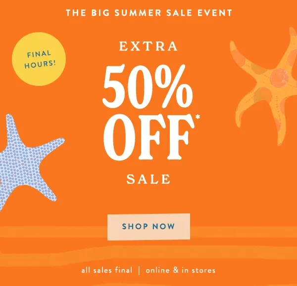 Extra 50% Off Sale Shop Now