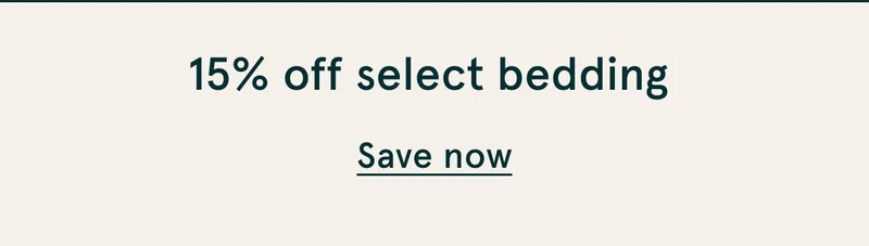 15% off select bedding