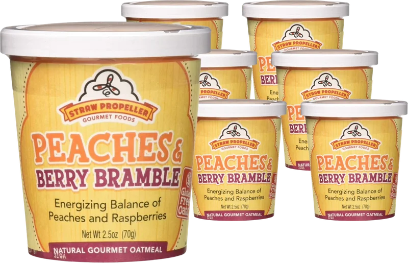 Image of Straw Propeller Peaches and Berry Bramble Oatmeal (6 Pack)
