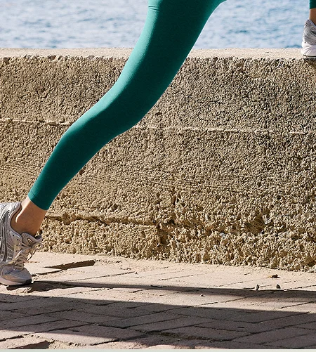 Spacedye Caught In The Midi High Waisted Legging in Teal Sea Heather