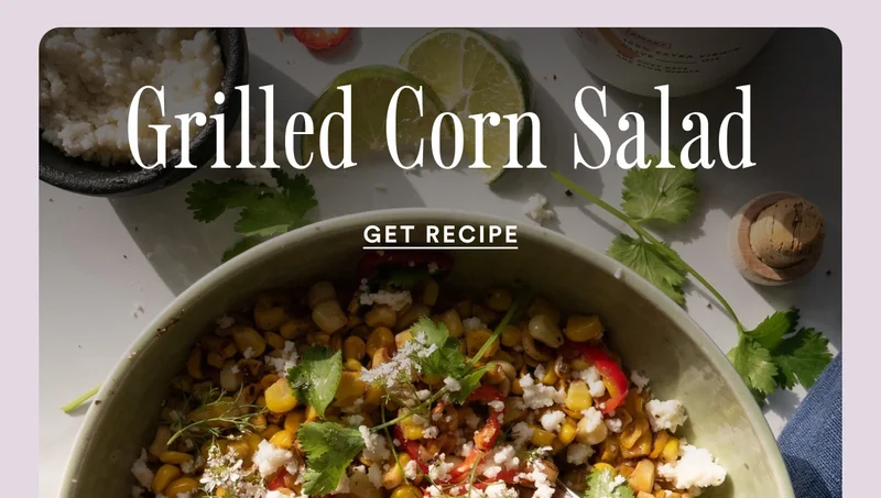Grilled Corn Salad. Make with Rosette Olive Oil.