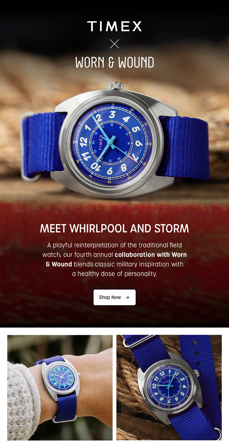 worn & wound - shop now - timex
