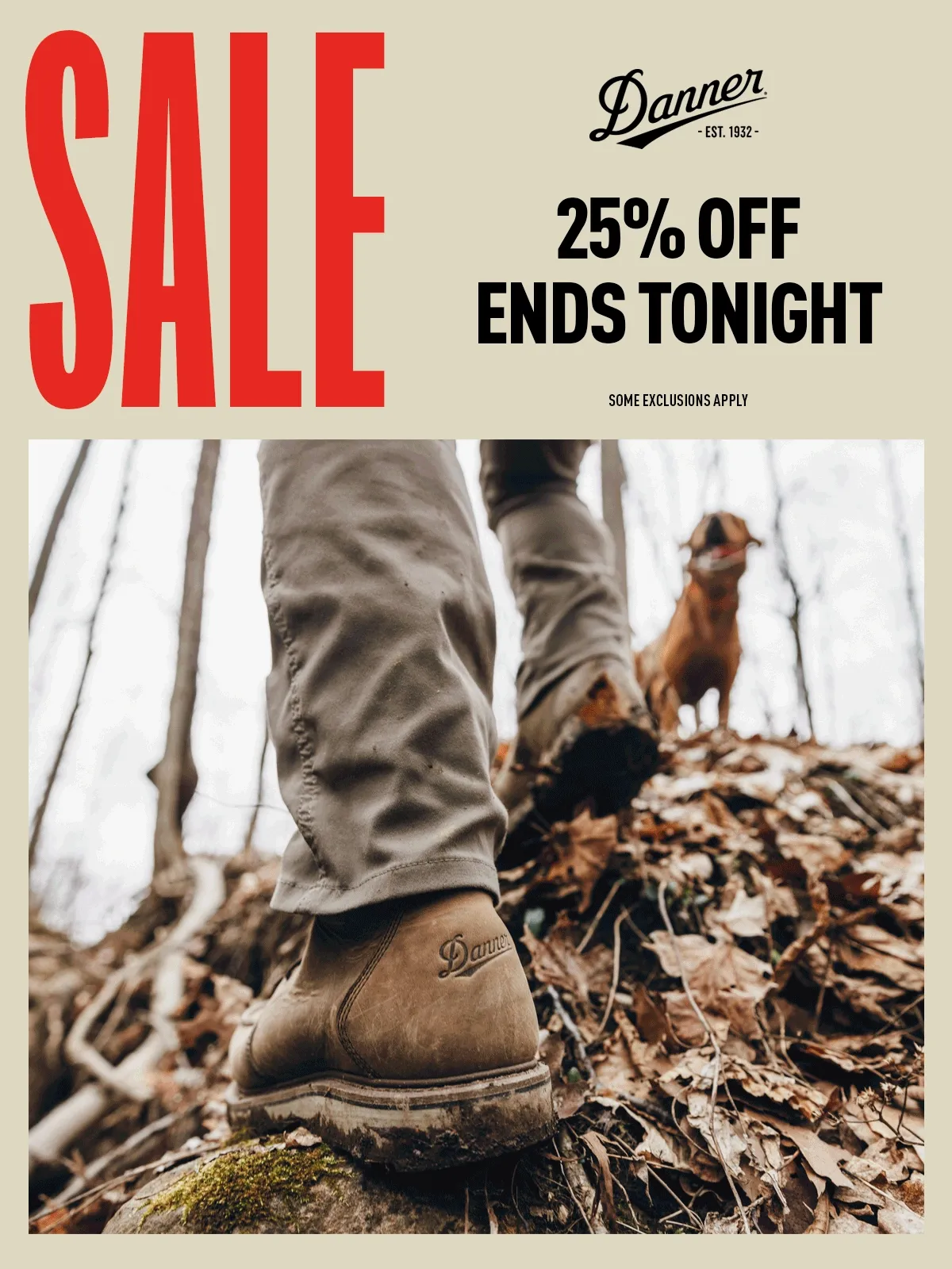 SALE — 25% Off Ends Tonight — Some Exclusions Apply