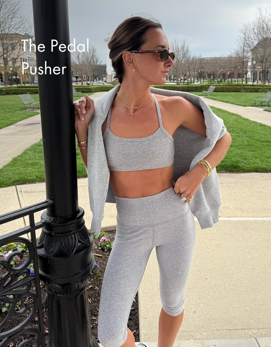 Spacedye Pedal Pusher High Waisted Legging in Silver Mist