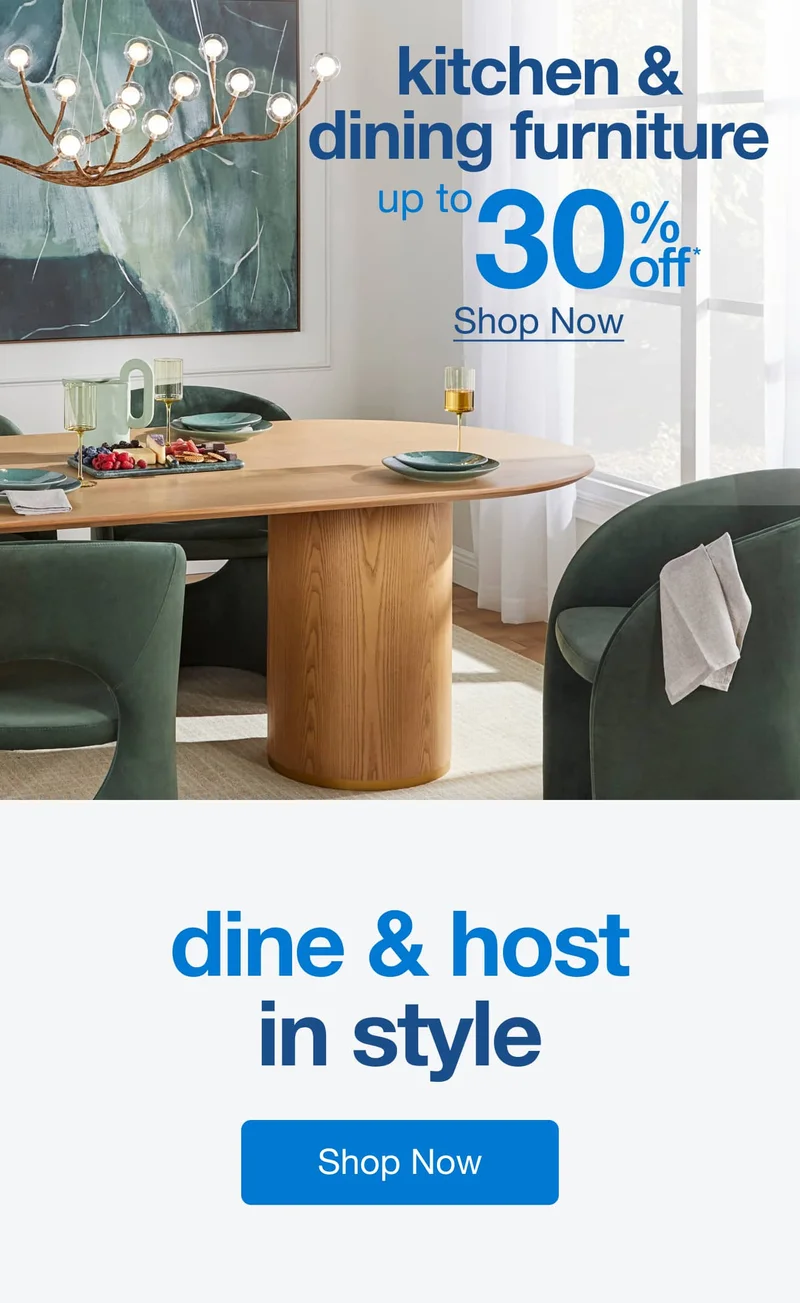 Up to 30% Off Kitchen & Dining Furniture — Shop Now!