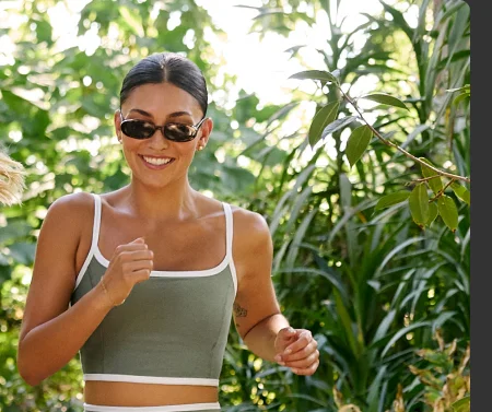 Spacedye New Moves High Cropped Tank in Grey Sage/Cloud White