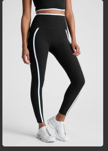 Spacedye New Moves High Waisted Midi Legging in Darkest Night/Cloud White