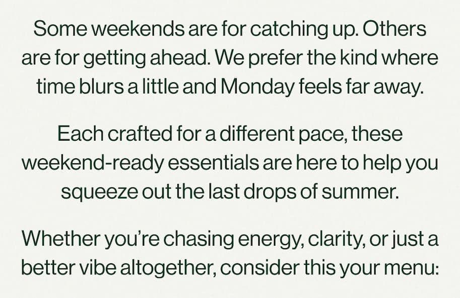 Some weekends are for catching up. Others are for getting ahead.