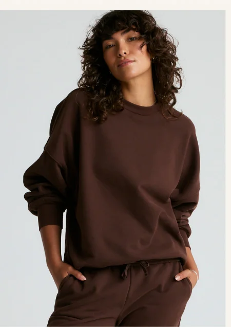 Solstice Fleece Oversized Sweatshirt in Espresso