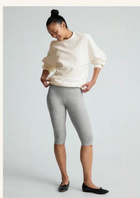 Spacedye Pedal Pusher High Waisted Legging in Silver Mist