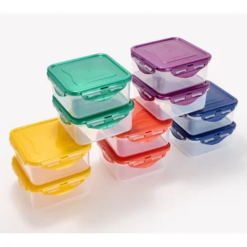 LocknLock Set of 10 Multi-Color Square Storage Set