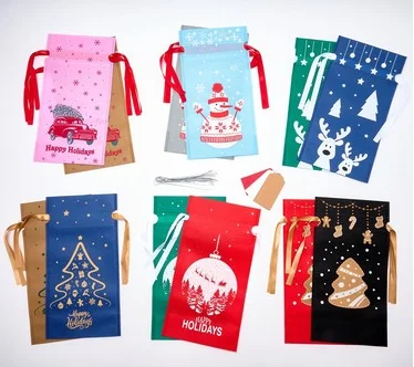LocknLock Set of 12 Multi-Color Wine Gift Bags w/ Gift Tags