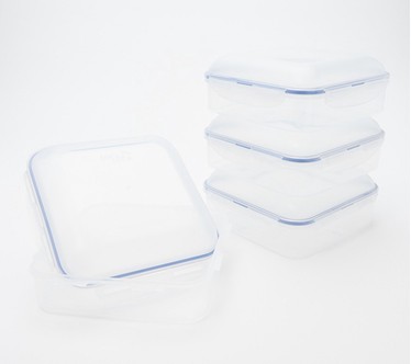 LocknLock Set of 4 Square Storage Containers with Dome Lids
