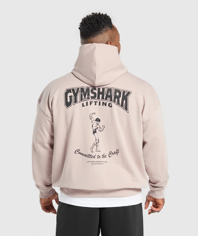 MUTED PINK PRINTED HOODIE MENS
