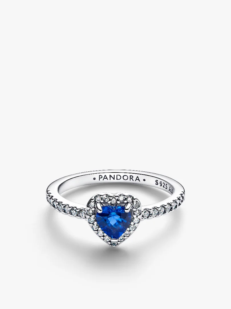 Elevated Princess Blue Heart Ring
