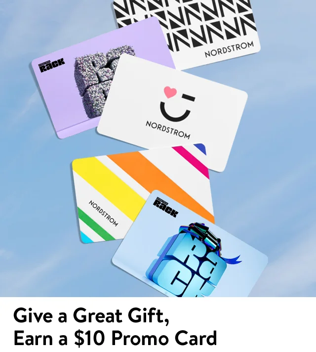 Give a great gift and earn a $10 promo card. An assortment of Nordstrom and Nordstrom Rack gift cards.