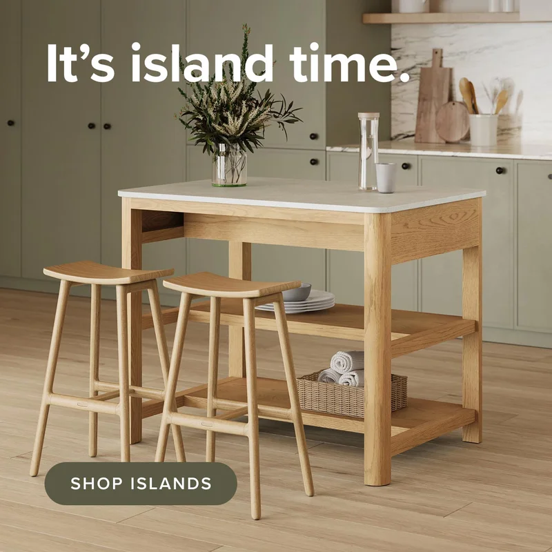 It's Island time, shop kitchen islands.