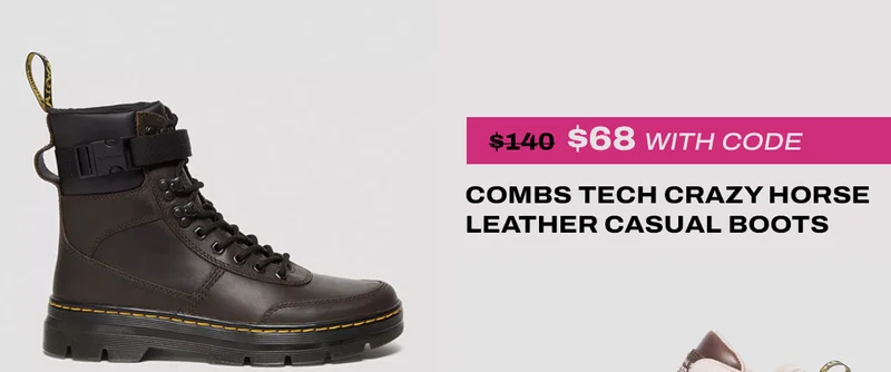 COMBS TECH CRAZY HORSE LEATHER CASUAL BOOTS