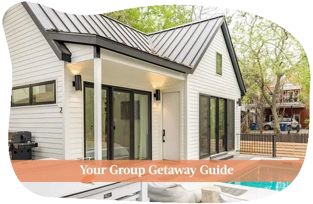 Choose between modern houses and large, shared spaces designed to bring groups together.