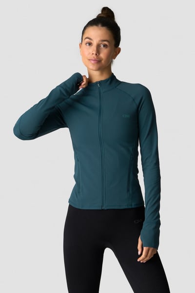 Image of Sculpt Zip Long Sleeve Dark Dusty Teal