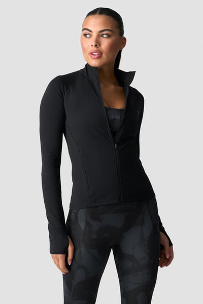 Image of Sculpt Zip Long Sleeve Black