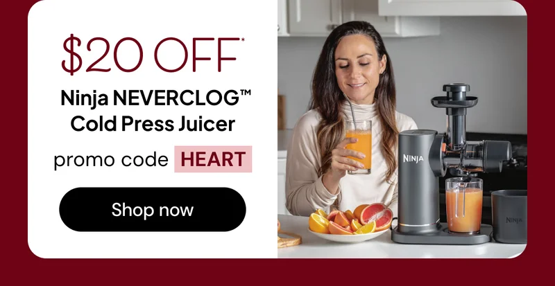 Ninja NEVERCLOG™ Cold Press Juicer promo code: HEART