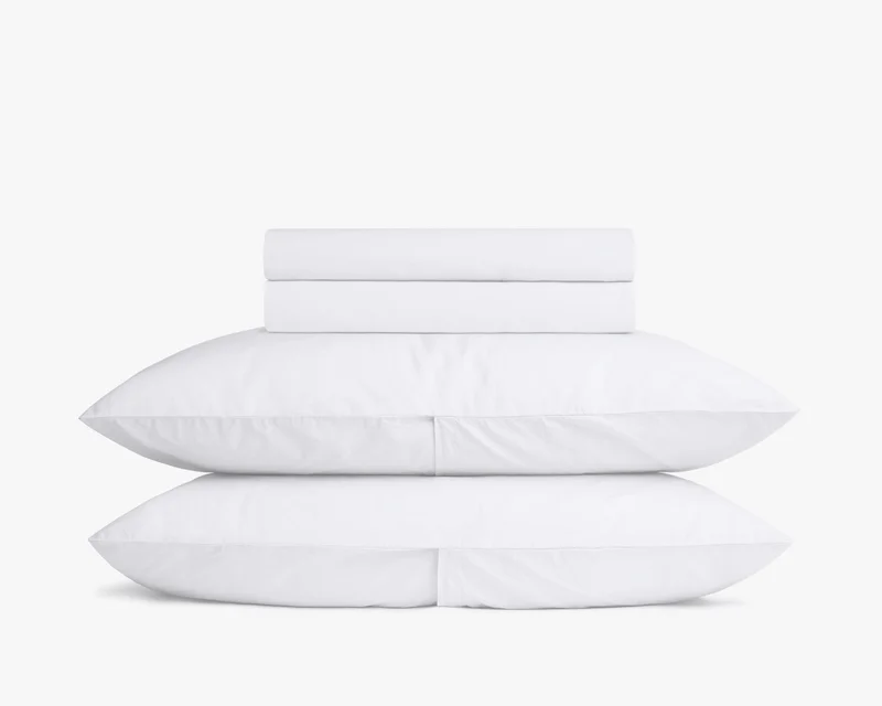 Percale Sheet Set -&nbsp;White F/Q
