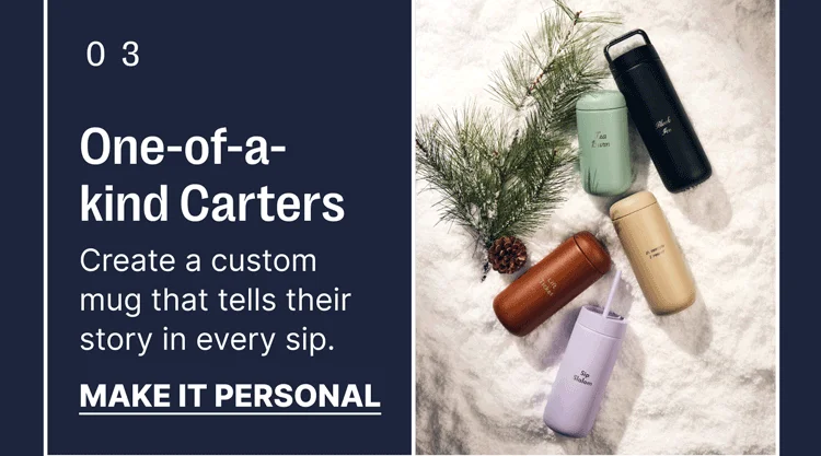 One-of-a-kind Carter - create a custom mug that tells their story in every sip - Make it personal