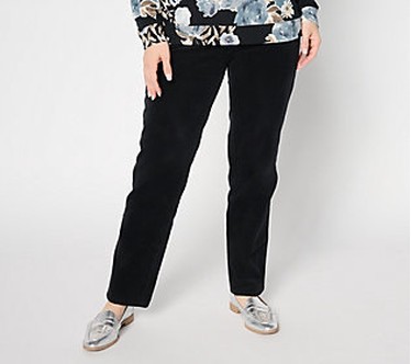 Denim & Co. Regular Stretch Corduroy Straight Leg Pants