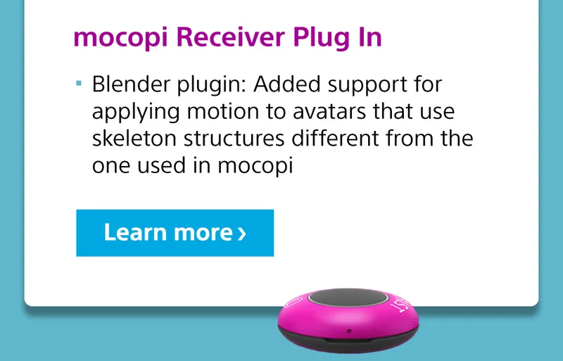 mocopi Receiver Plug In | Learn more