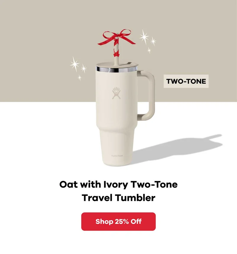 Oat with Ivory Two-Tone Travel Tumbler | Shop 25 Percent Off